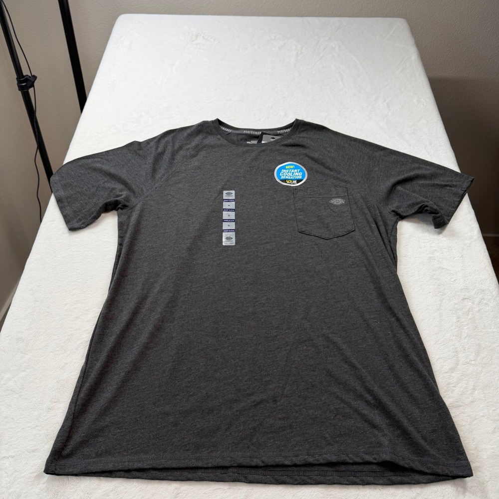 Dickies Performance Tee‎ Mens XL Charcoal New Temp-iQ Cooling Pocket T-Shirt